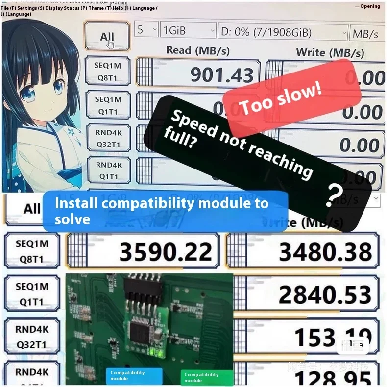 plx8749 kartu ekspansi PLX 4 antarmuka SFF8654 x8, mendukung 8 hard disk nvme M.2