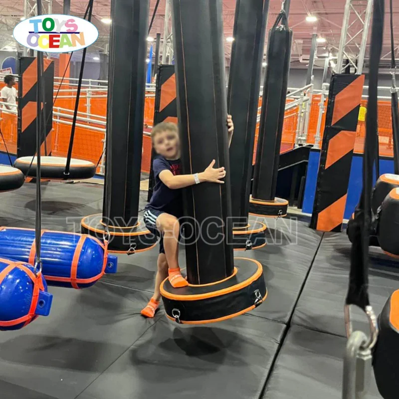 Factory Wholesale Price Kids and Adult Parkour Indoor Ninja Warrior Obstacle Course American Trampoline Inflatable Equipment