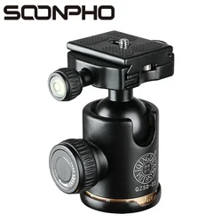 For DSLR Cameras SOONPHO QZSD-02 Camera Tripod Ball Aluminum 360 Degree Panoramic Swivel Head with Quick Release Plate