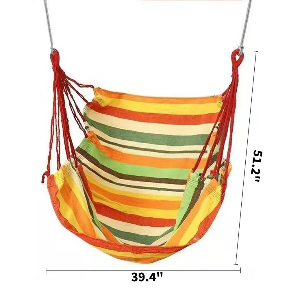 Portable Hanging Hammock Chair Travel Indoor Outdoor Camping Swing Chair Thick Canvas Bed Hammocks 200KG Load Bearing Rope Swing