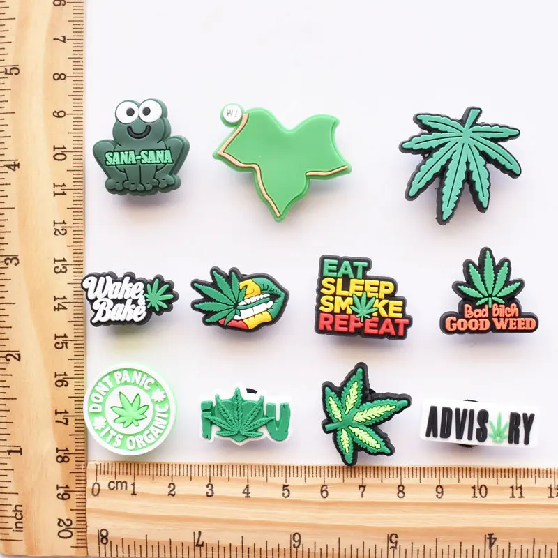 Weed Shoe Charms for Crocs Accessories Boys Girls Kids Women Teens Christmas Gifts Birthday Party Favors Pins Shoes Accessories