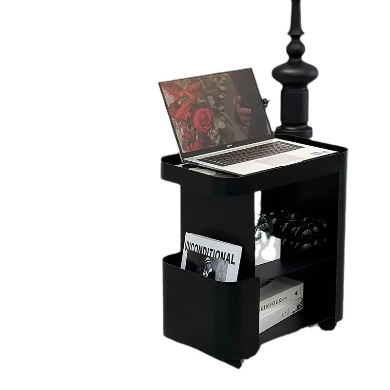 Nordic bedroom wrought iron bedside table narrow simple modern home light luxury bedside shelf bedside table small side table