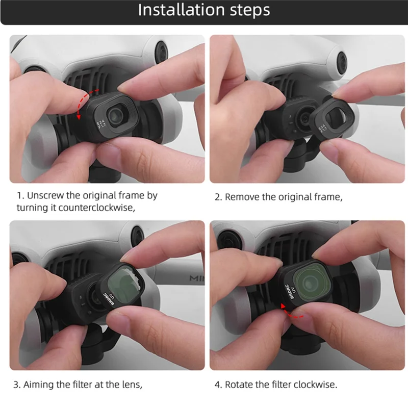 BRDRC For DJI Mini 4 Pro Filter CPL Polarization ND8PL ND16PL ND32PL ND64PL ND128PL Light Reduction Drone Lens Filter Parts-N35R