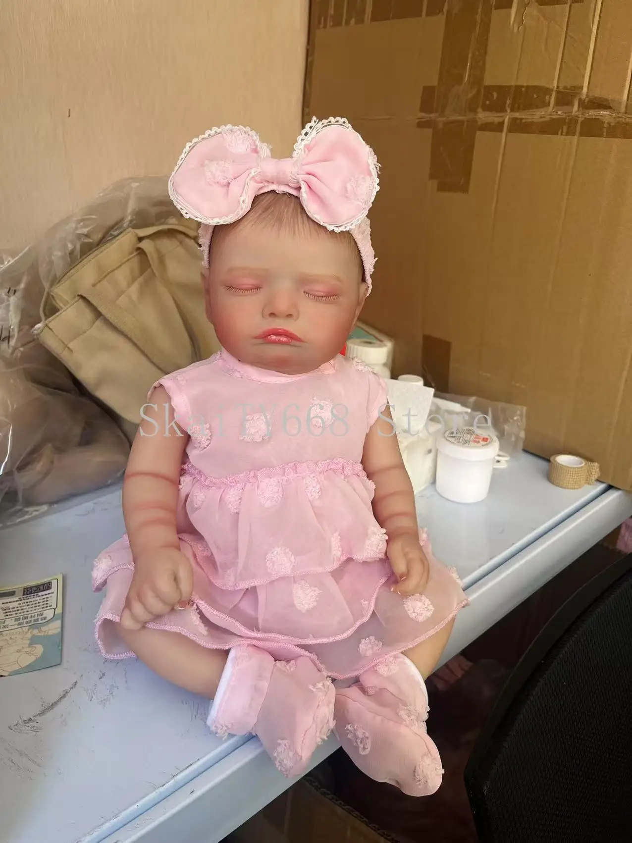 18 インチ シリコーン ベビードール リボーン ロザリー ソフト ビニール リアルなリアルな新生児女の子 3D スキンと目に見える静脈 リアルな画像
