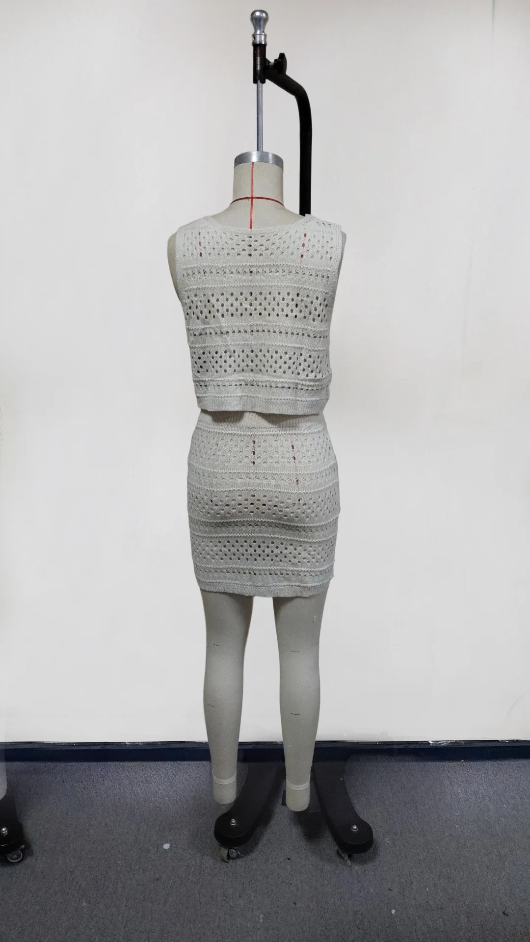 Swimwear Skirt Cover-up 2 Piece Set Women Crop Tops And Mini Skirt Bathing Suit Fashion Solid Hollow Sexy Beach Cover Up Outfits