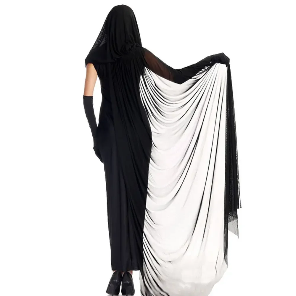 M-XXL Adulte Noir Mauvais Sorcière Costume Femme Cosplay Costume Halloween WPanama ing Soul Gothique Sorcière Longue Robe