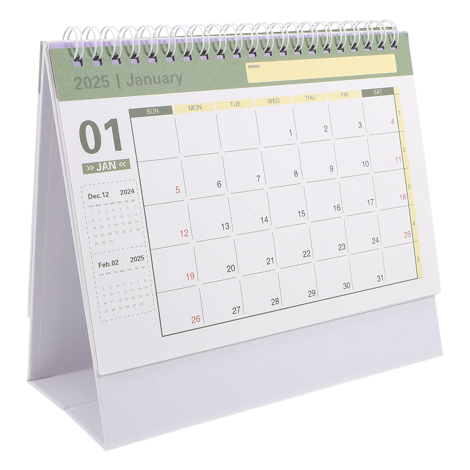 Kalender Desktop Kertas Bahasa Inggris Desain Spiral Minimalis Kalender Perencanaan Meja Kantor Portabel Perlengkapan Kantor Perlengkapan Rumah