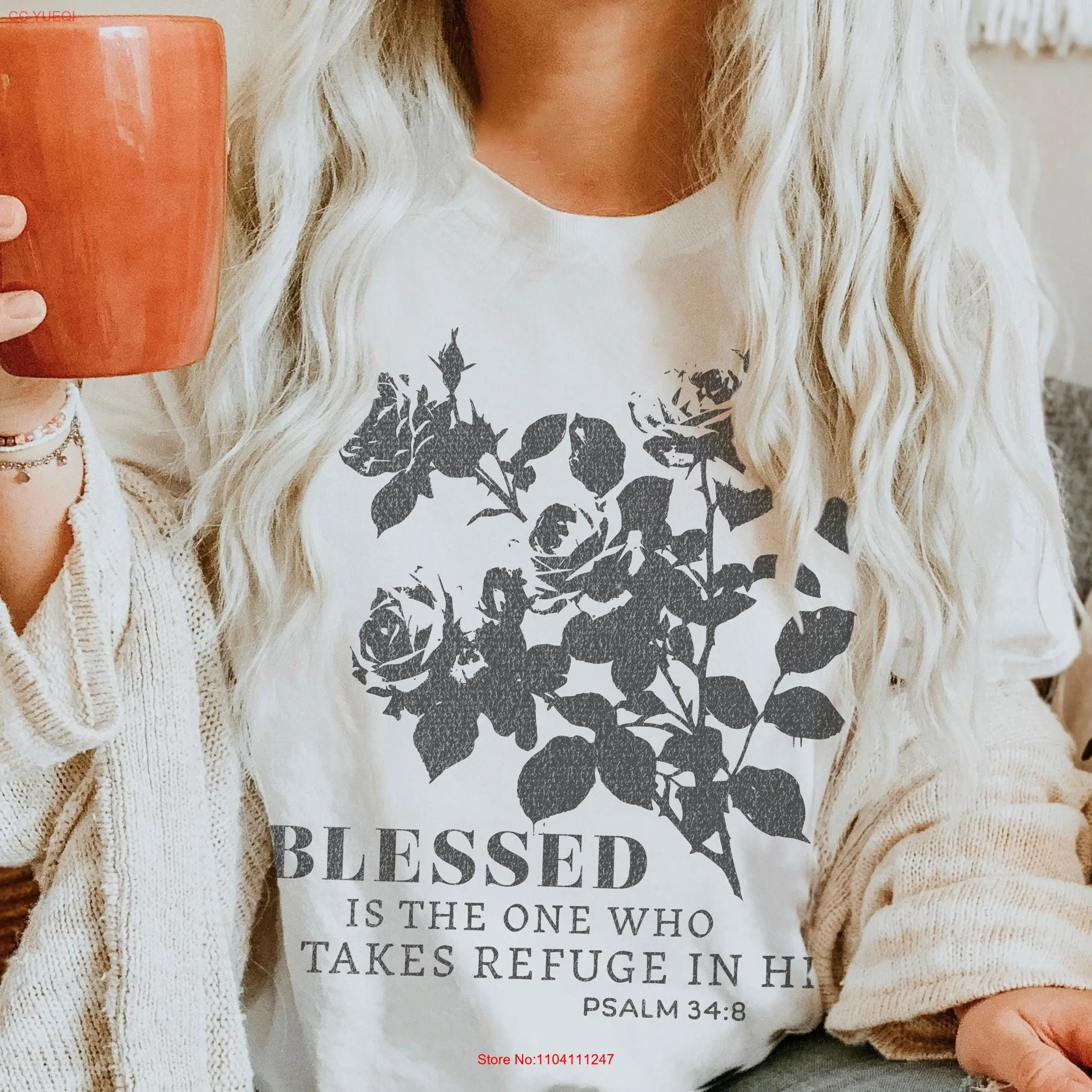 Christian woman shirt Bible verse clothes gift for her T Catholic Blessed refuge Church Trendy Oversized Outfit Faith tee