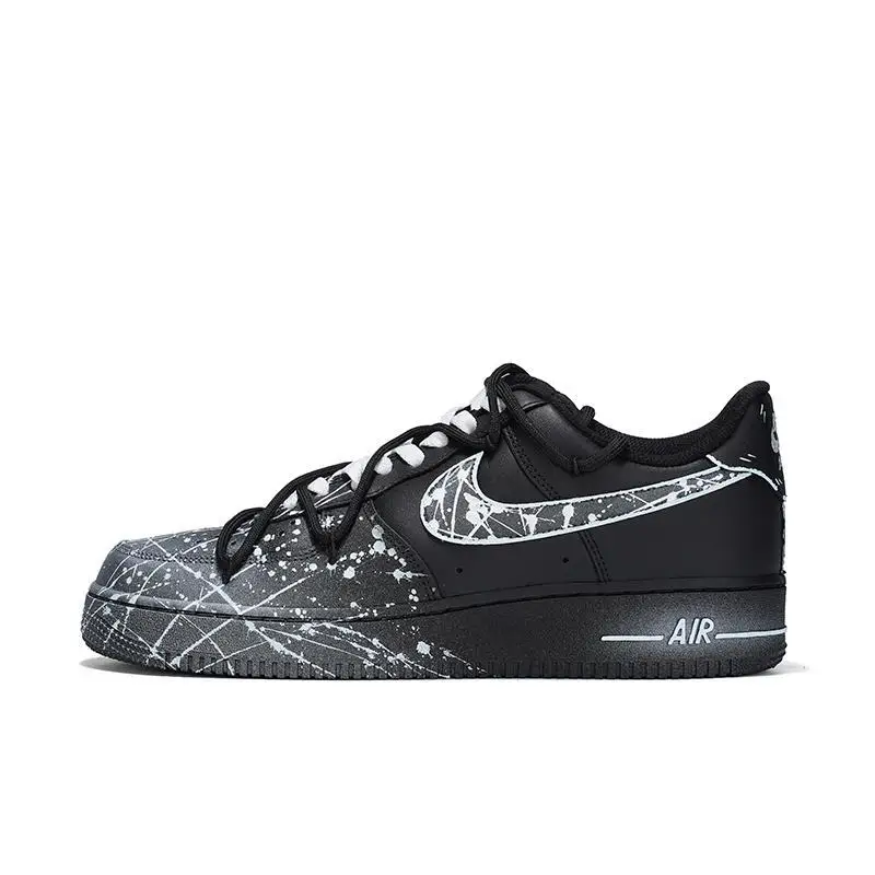 

[На заказ Starlight] Обувь для скейтборда Nike Air Force 1, унисекс с низким верхом, белый, синий/серебристый