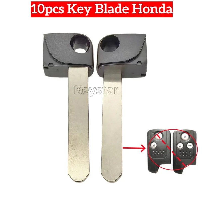 keystar 10pcs/lot HON66 Car Smart Key Blade Keyless Remote Blank Emergency Blade for Honda Acura 2009+ Replacement Key Blade