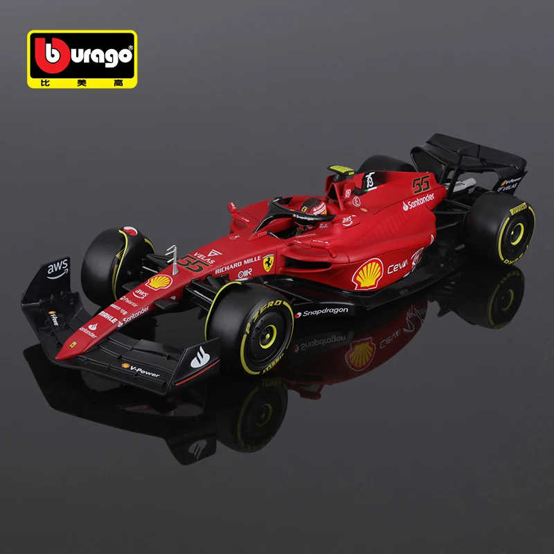 Bburago 1:18 2022 Ferrari F1-75 racing car simulation Diecast Alloy Model car process decoration collection Kids toys Gifts