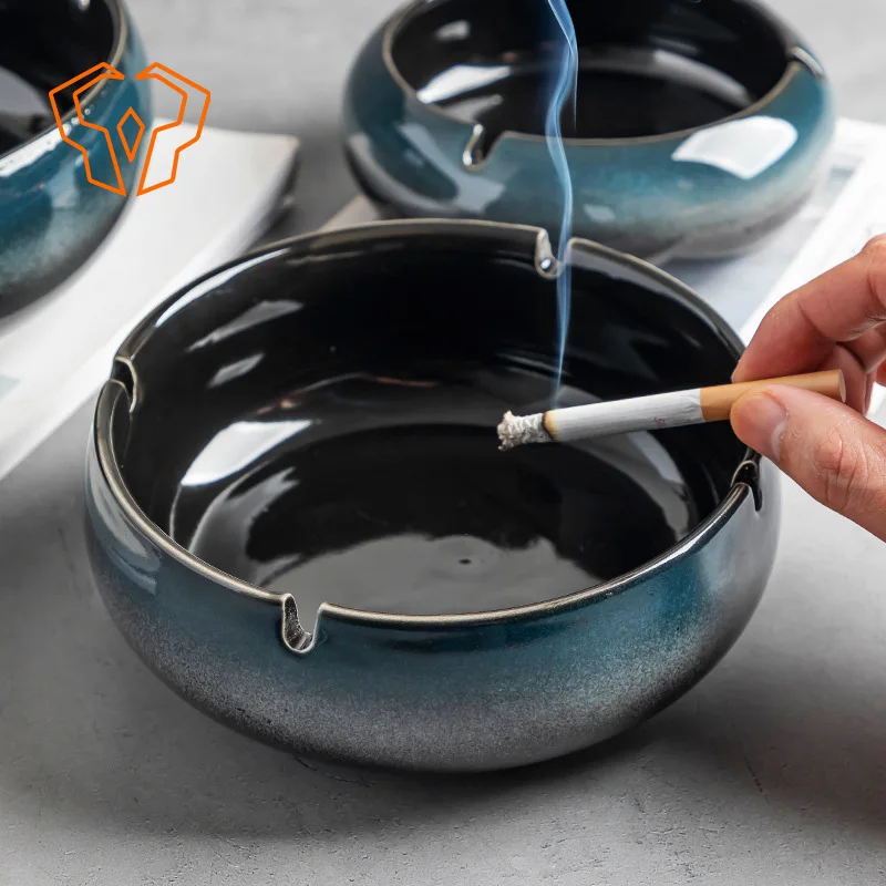 Ceramic ashtray for home simple trendy fashionable office high-end sensory ashtray