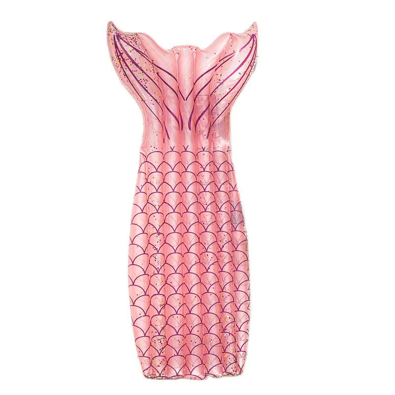 2026 Sommer Strandparty Pailletten Meerjungfrauenflosse aufblasbare Schwimmliege, zwei Farben optional, schwimmendes Wasserbett, Pool-Lounge, Luftmatratze