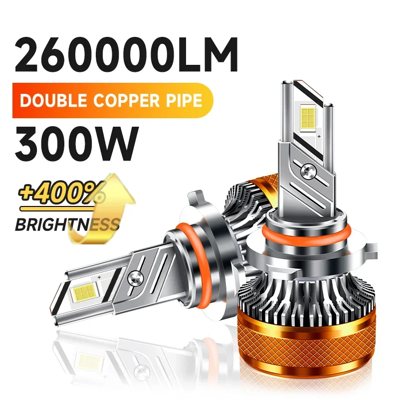 

Upgraded 9005LED Headlamp Bulbs Canbus No Flickering For 300W 260000LM Car High Low Beam Turbo Fan9005 Led Headlight 6000K White