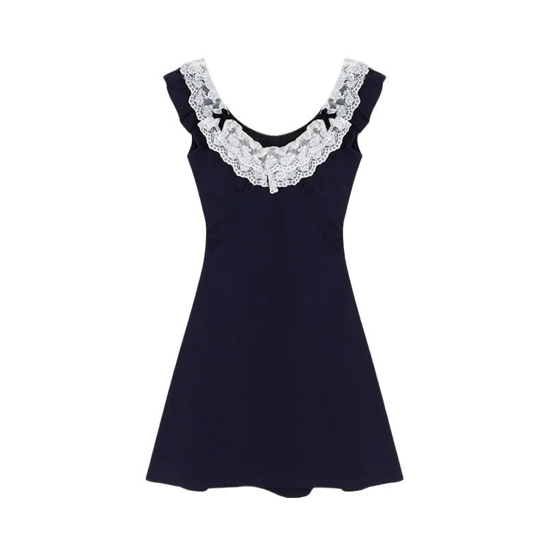 New Little Flying Sleeve Dress for Women's Summer Collection Waist Bag Hip Skirt with Temperament Short Skirt