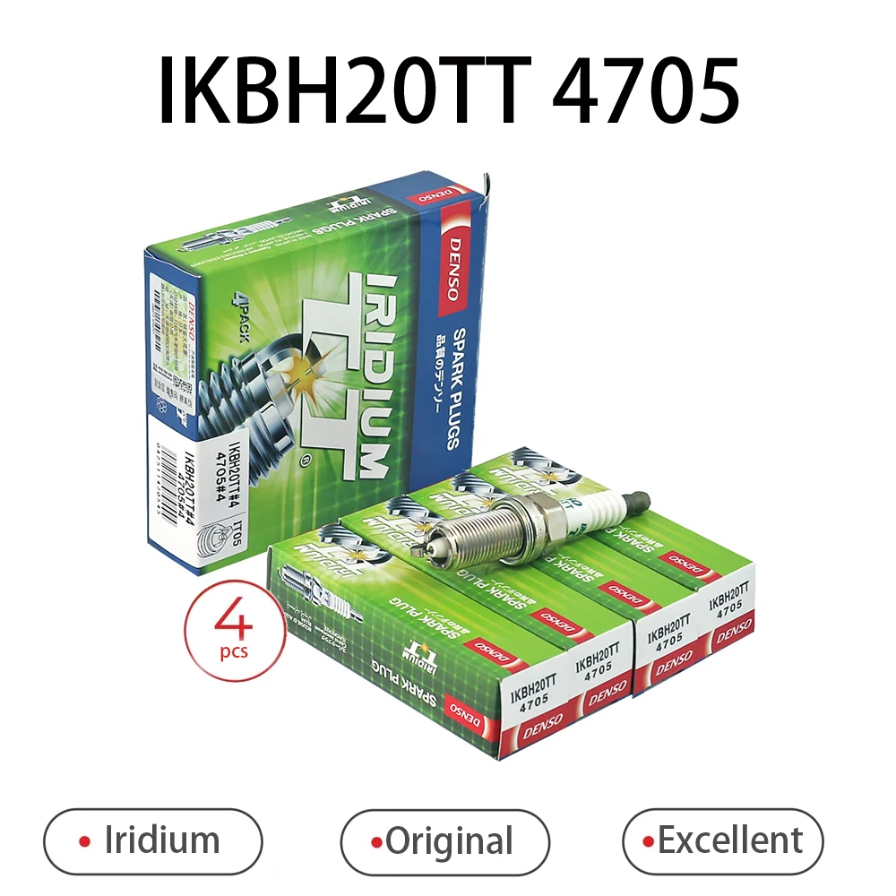 4pcs 6pcs Original DENSO Iridium Spark Plug IKBH20TT 4705 Applicable To 1235GR N52 Elysee 408 C5 Replace FK20HBR-TJ8  FK20HBR11