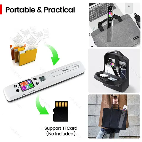 A4-dokumentskanner Bärbar skanner LED-skärm Mobil HD 1050 DPI Färgbokfil Fotoskanner Stöder JPEG-format 32G TFC-kort 10 best sales A4-skanner - №7