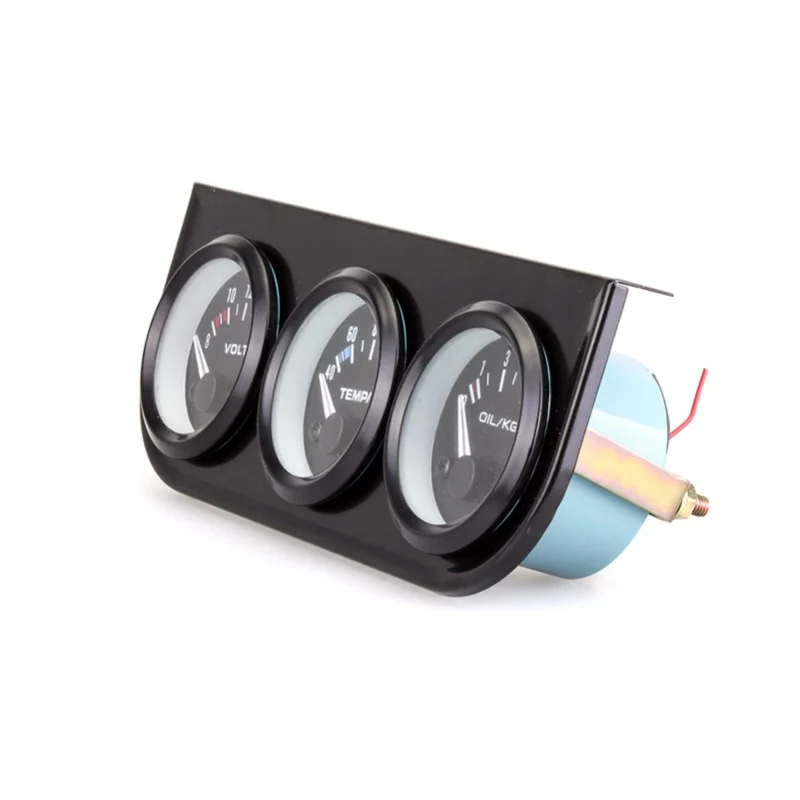 

Triple Gauge Kit 2-Inch(52mm) 3-In-1 Volt Meter Water Temperature Meter Oil Pressure Meter Universal For 12V Cars