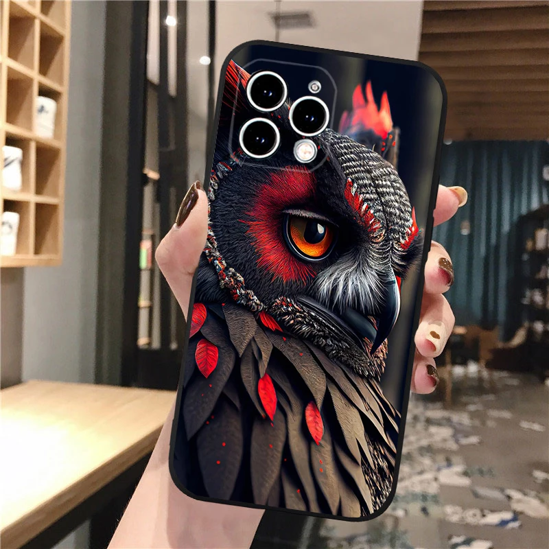 

Phone Case Carcasa Funda For iPhone 17 Pro Max 17 Air 16 15 14 13 Pro Max 15 16 Pro 15Plus Owl