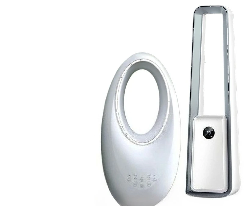 Bladeless fan, floor-standing, oscillating, intelligent control, low-noise operation, ambient night light
