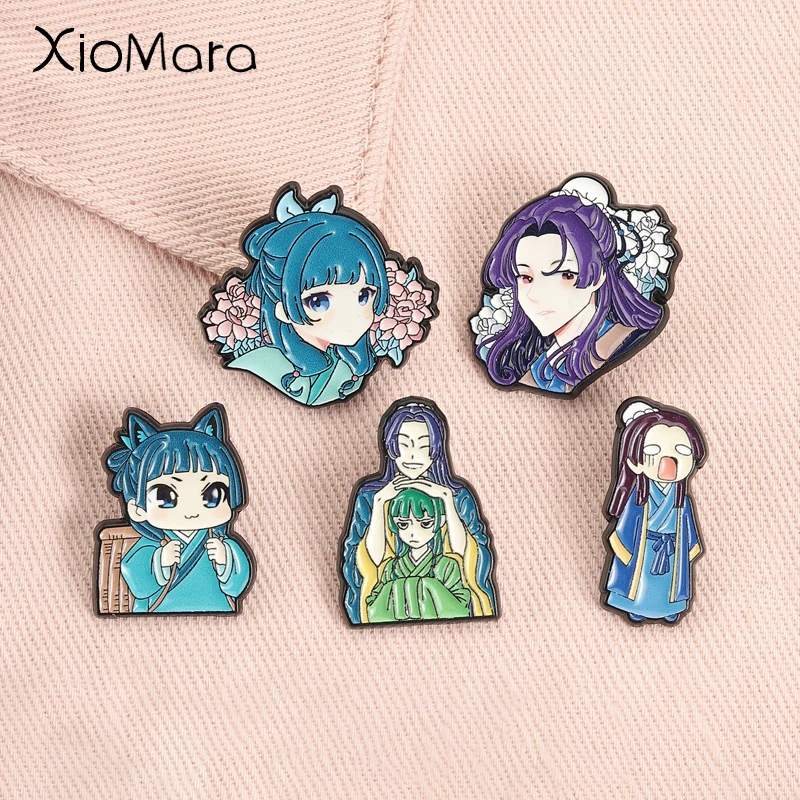 Image of Anime-Charakter Chibi Jinshi Maomao Emaille-Pins Cartoon-Figuren Broschen Reversnadel Rucksack-Abzeichen Modeschmuck Geschenk für Fans und Freunde