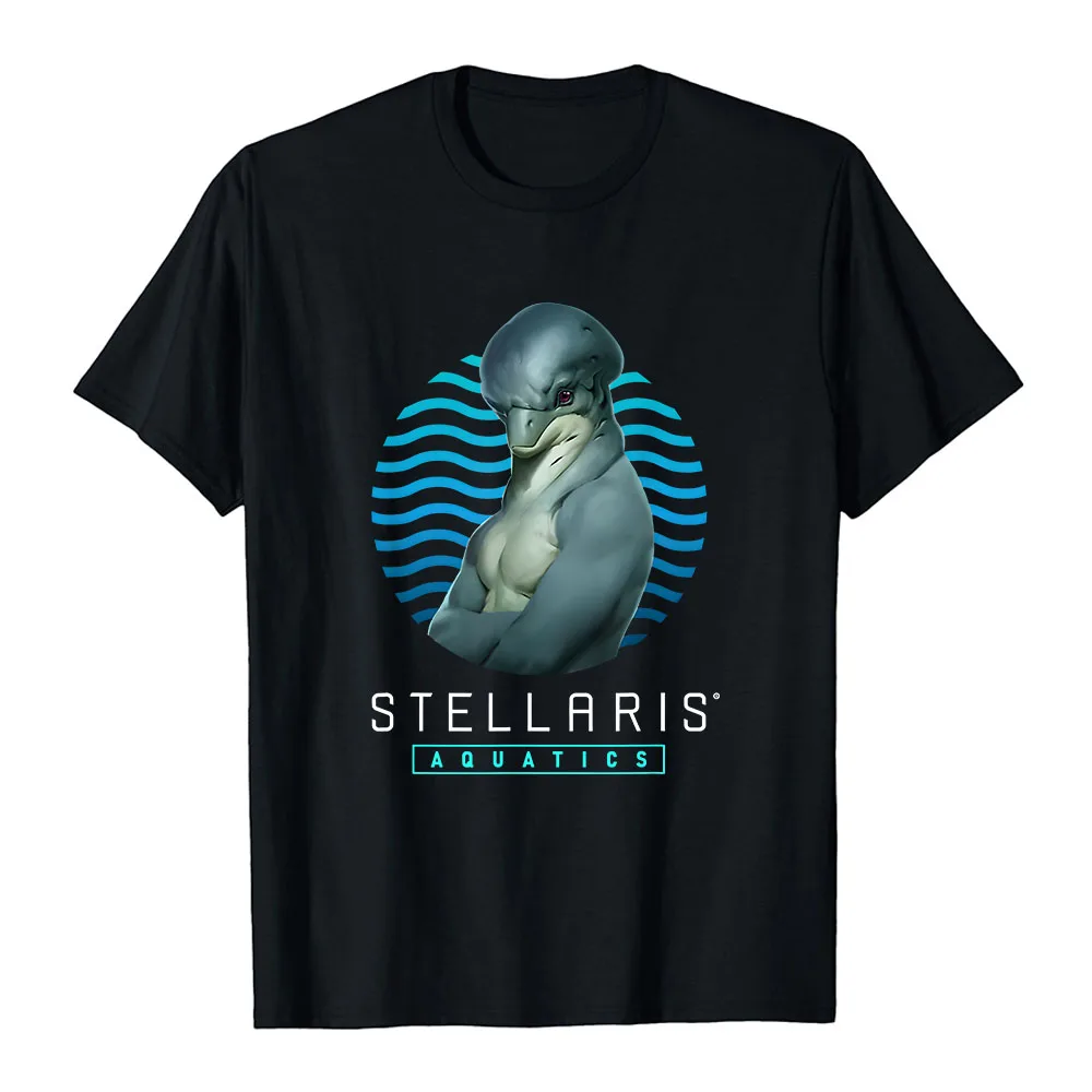 Stellaris Dolphin Graphic T-Shirt Summer O-neck Cotton Men's Tshirts Unisex Streetwear Short Sleeve Casual Loose Tees Print Tees
