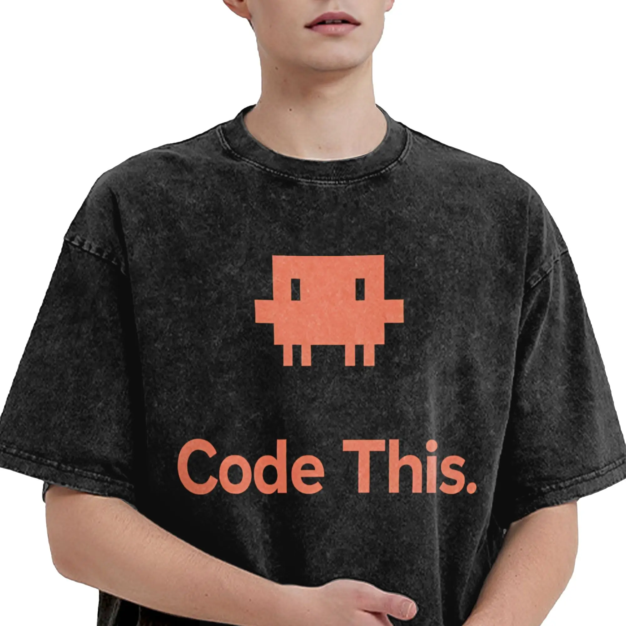 Claude Code T Shirt Hip Hop Washed Short Sleeve Harajuku T-Shirts  Fashion Men Women Streetwear Printed Tee Shirt