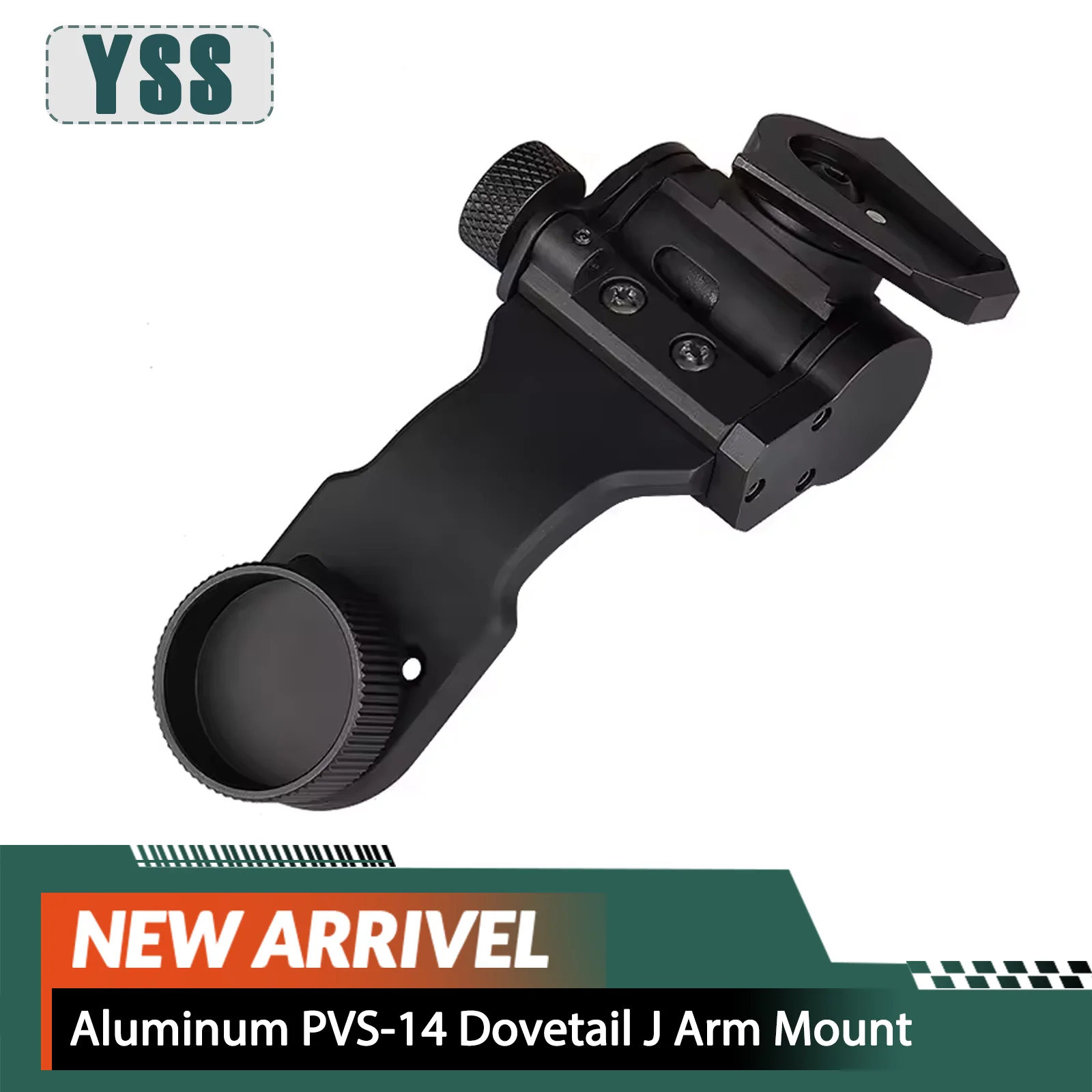 

Aerospace Grade Aluminum PVS-14 Dovetail J Arm Mount NVG J Arm Brackets for Hunting & Airsoft Helmet Adapter