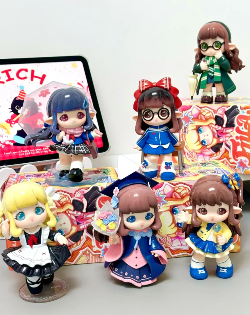 

FIILA Global Study Tour Manlv Series Blind Box Figures Trendy Anime Desktop Ornaments Collectible Doll Gift For Anime Lovers