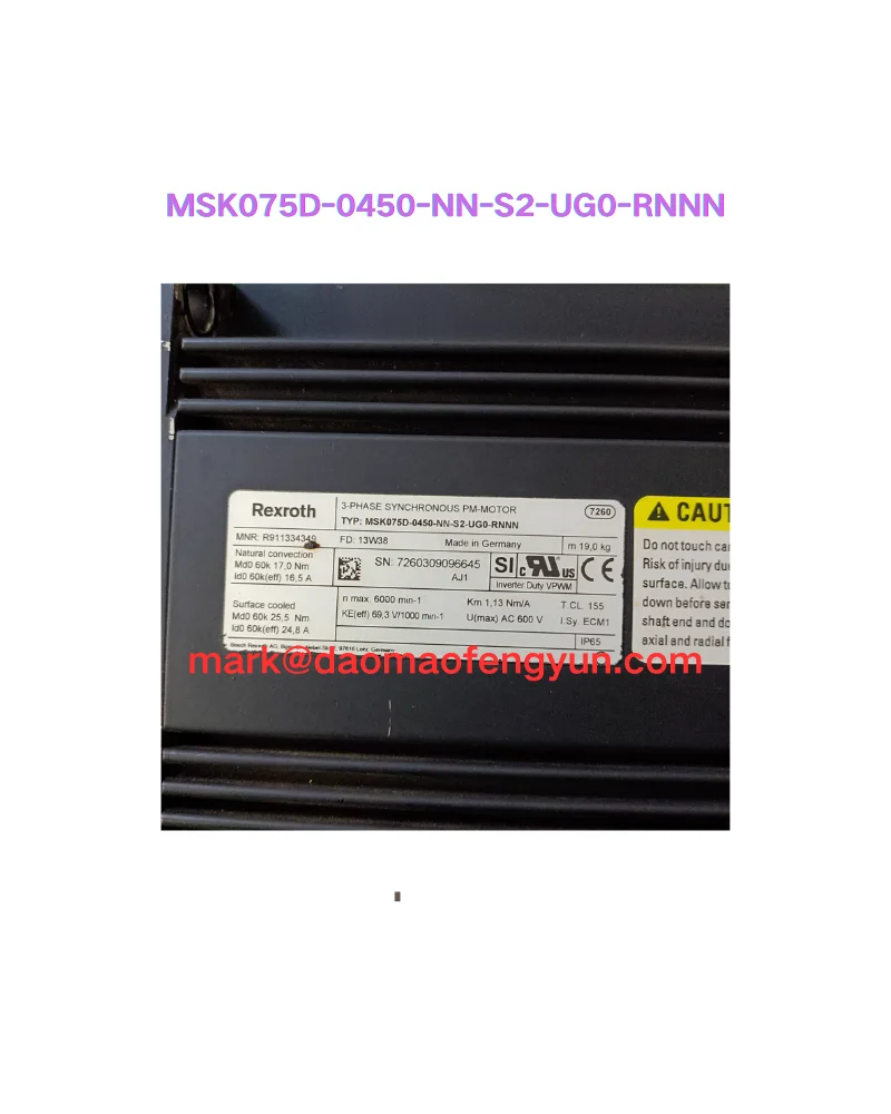 MSK075D-0450-NN-S2-UG0-RNNN Second hand servo motor test OK,