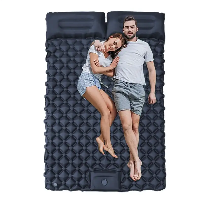

Double Sleeping Pad Inflatable Mattress Camping With Built-in Foot Pump Portable Backpacking Gear For Outdoor Tent Trekking