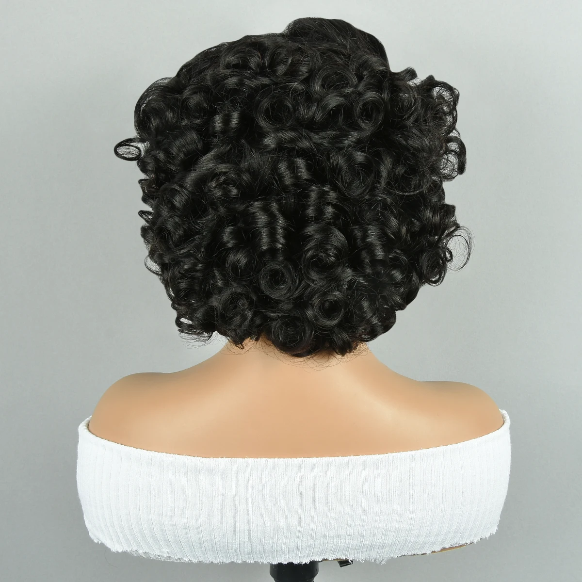 Miss Rola Bouncy Lace Closure Wigs Bouncy Curl 4*4 Lace Closure Human Hair Wigs Highlight Side Part Lace Closure Wigs 10 Inch