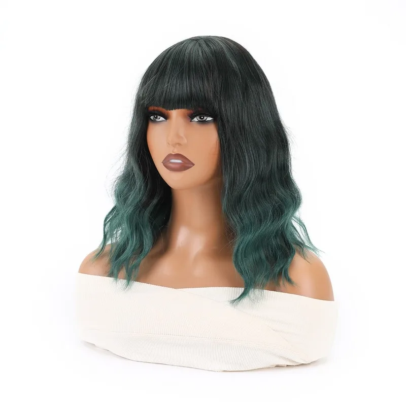 Woman Waves Roll Wig Ball Dress Up Headwear Medium Long Gradient Wig Cover Lady Anime Cosplay Chemical Fiber Long Curly Hair
