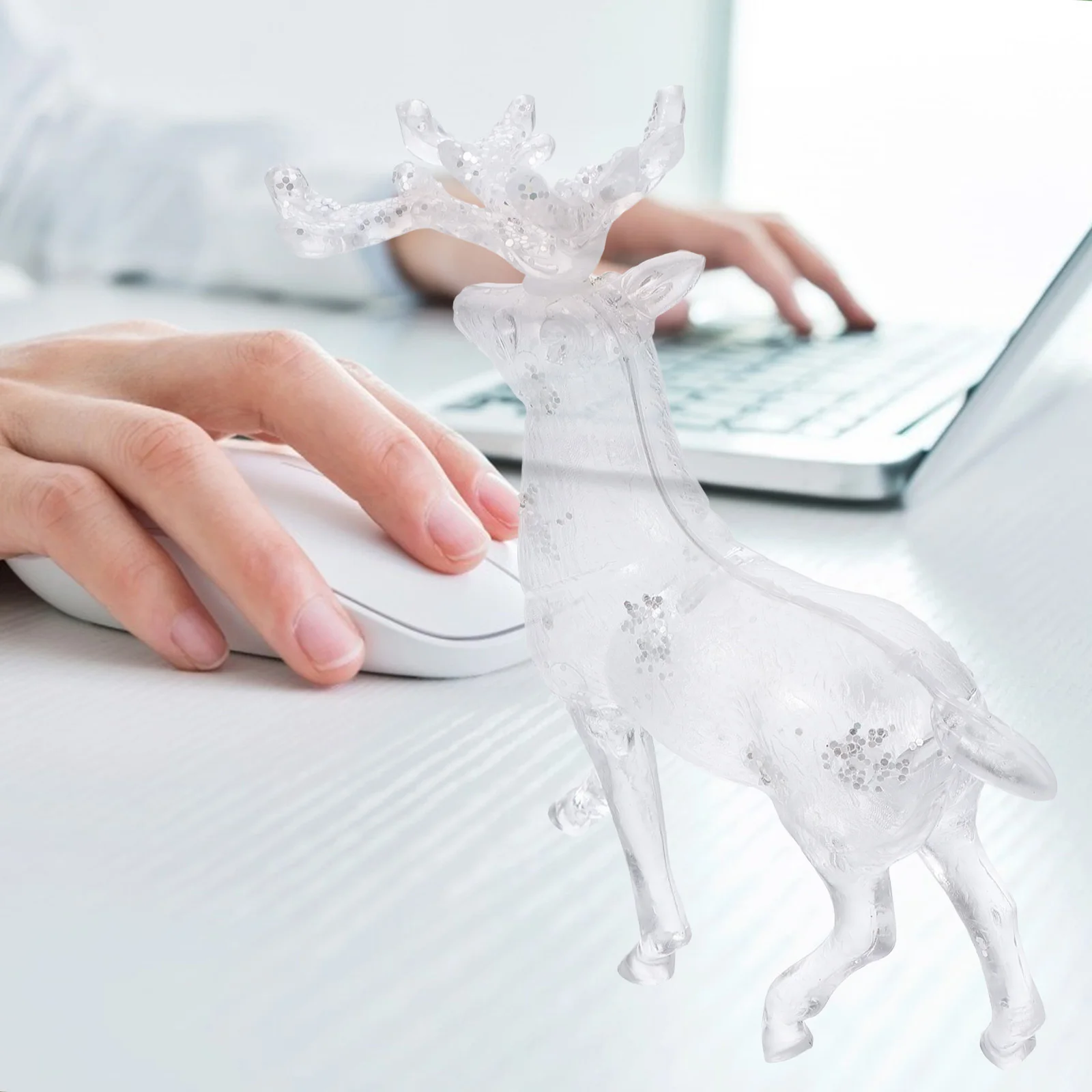 

2Pcs Christmas Elk Decor Acrylic Desktop Ornament Home Office Deer Decoration Xmas Party Supply Elk Decor Xmas Party Supply