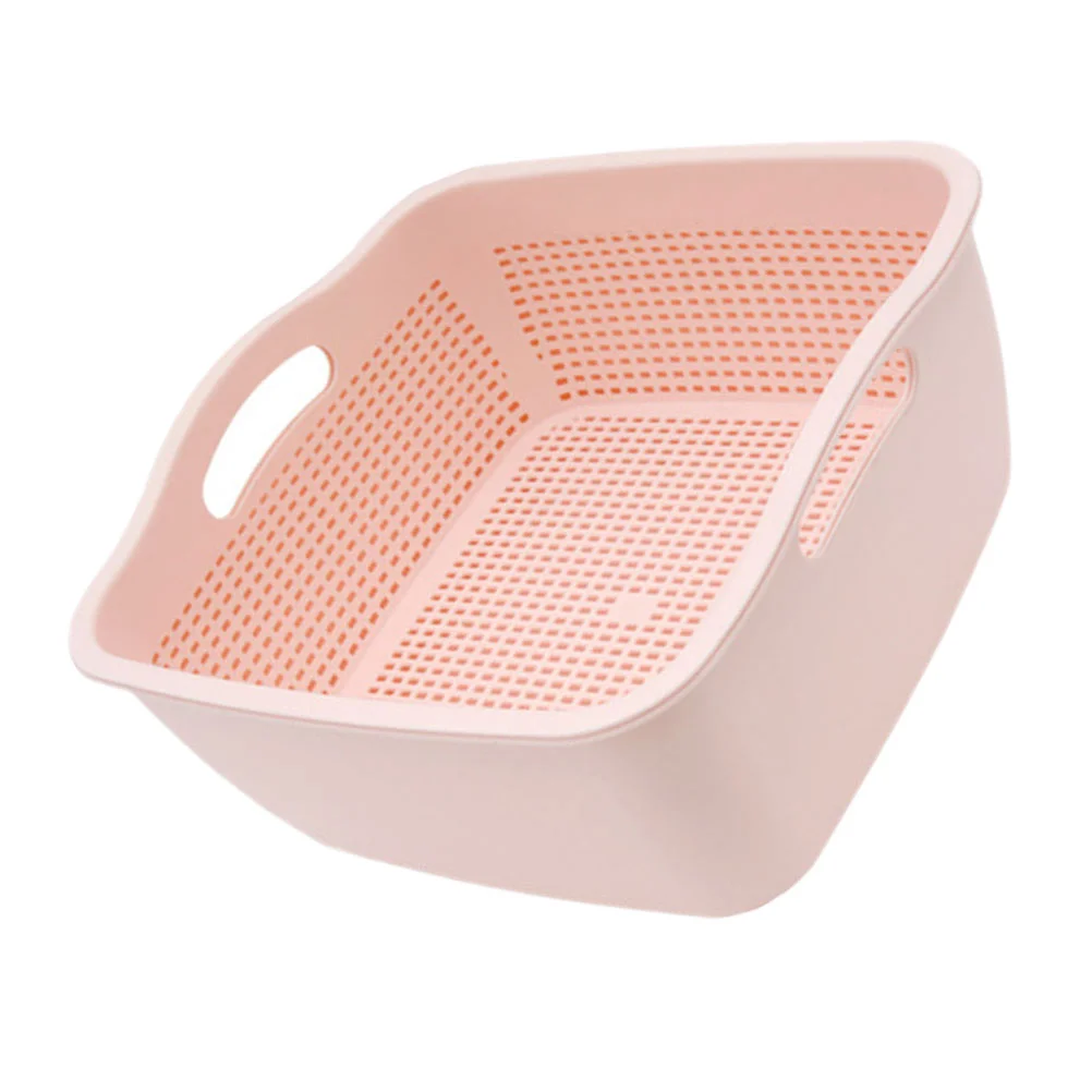 

Rectangle Double Layer Thickened Vegetable Washing Storage Basket Dish Drying Rack Pp Dishes Plastic Bowl