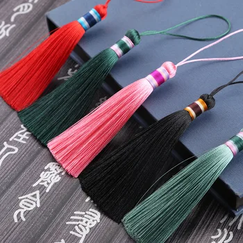 5PC 10CM Polyester Fringed Jewelry Ring Decorative Fan Pendant Ice Silk Accessories Hanging Ear DIY Production Material Tassel