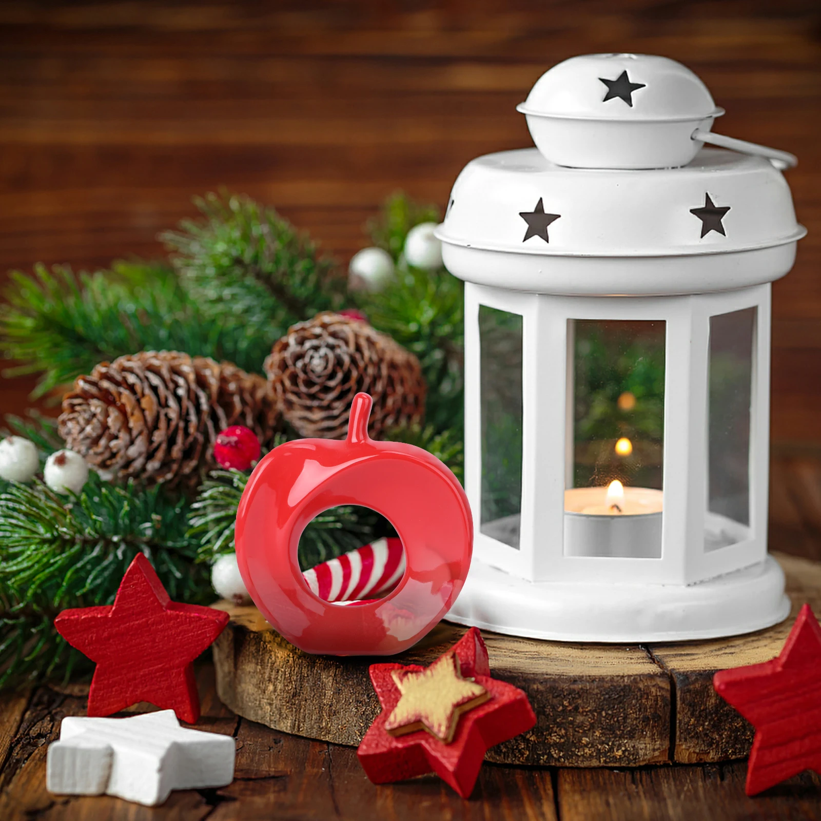 

1Pcs Fine Workmanship Apple Ceramic Decoration Festive Home Adornment for Christmas Party Office Desk Display Ceramic