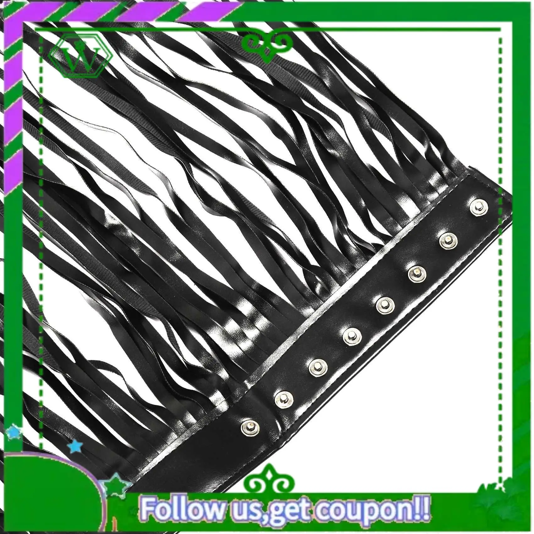 A18P-Gonna in pelle con nappe da donna, moda estiva, cintura lunga con frange in PU regolata, nera