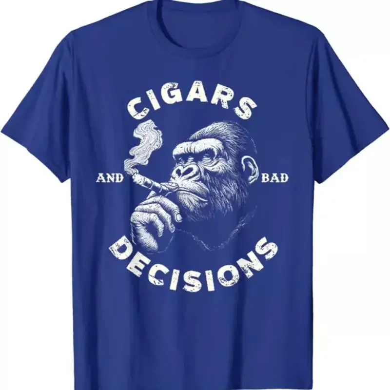 Funny Fun Monkey Cigars And Bad Decisions T Shirt