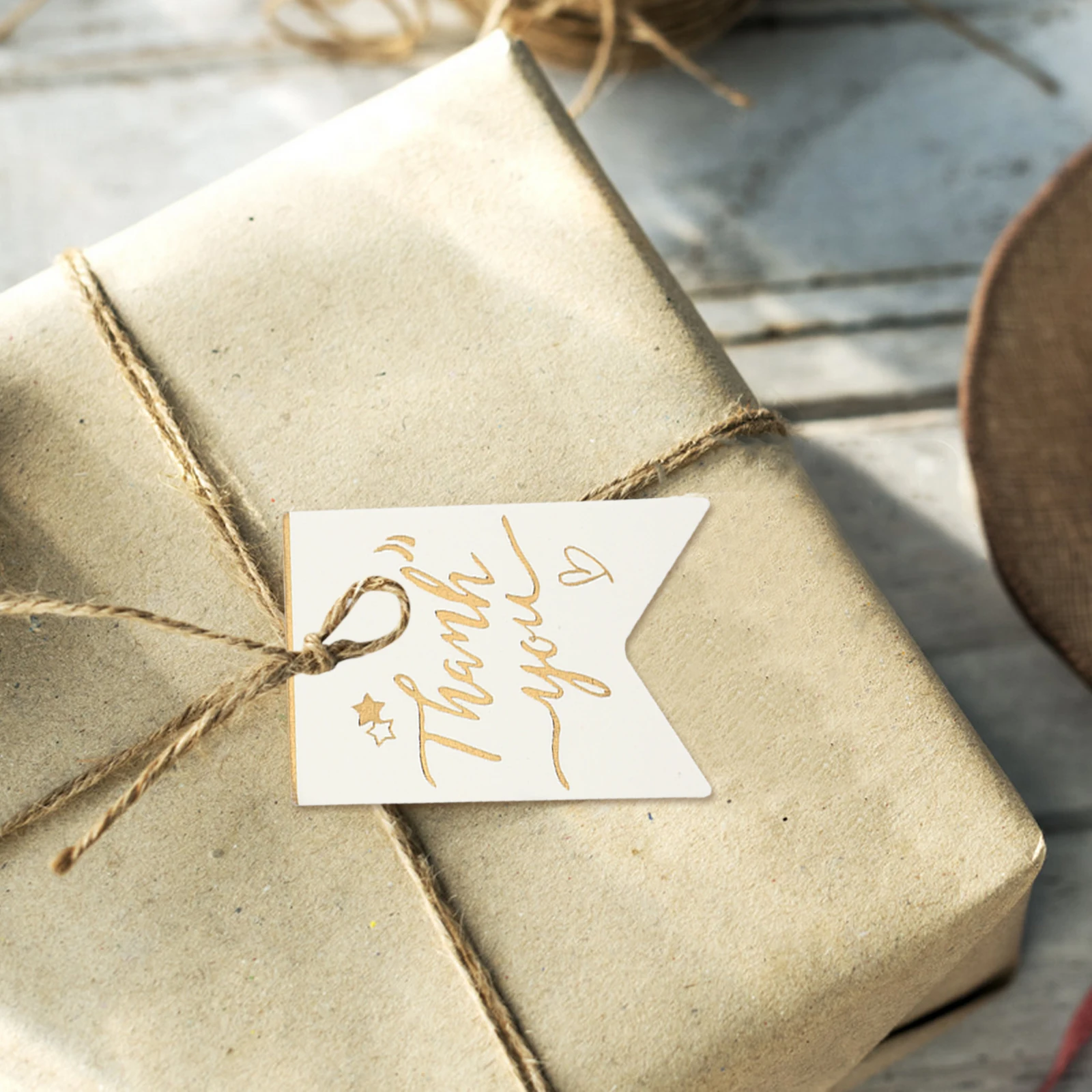 100 Pcs Gift Wrapping Tag Birthday Thank You Tags Label Baby Creative Labels Bronzing