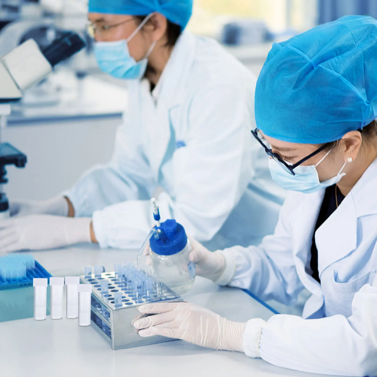 

50Pcs Sputum Plastic Bottle Transparent Sample Storage Well Polished Rough Convenient for Lab Research