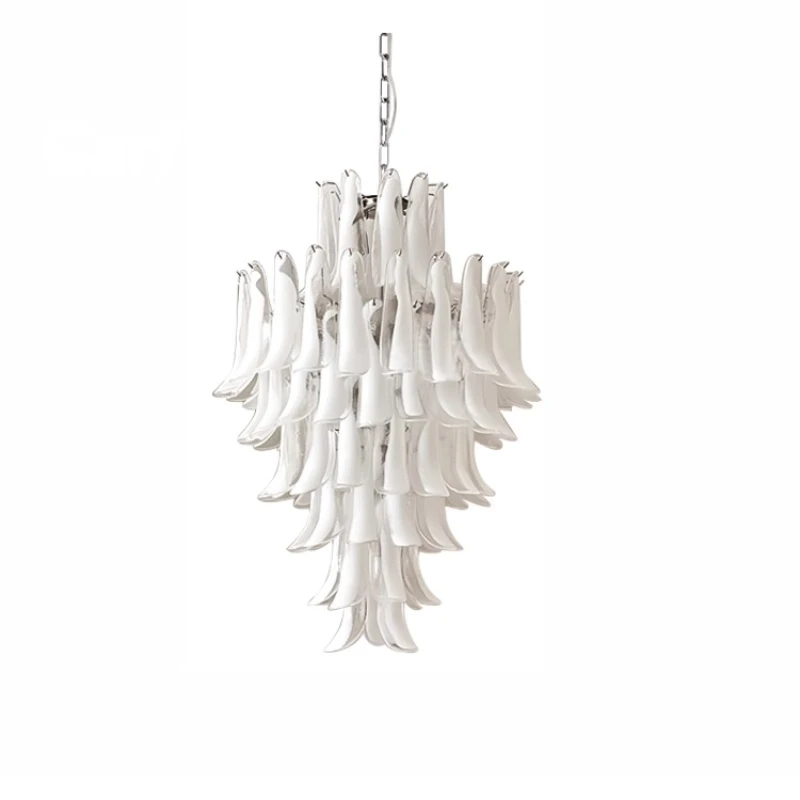 

French glass horseshoe chandelier American retro bedroom living room dining room loft staircase light