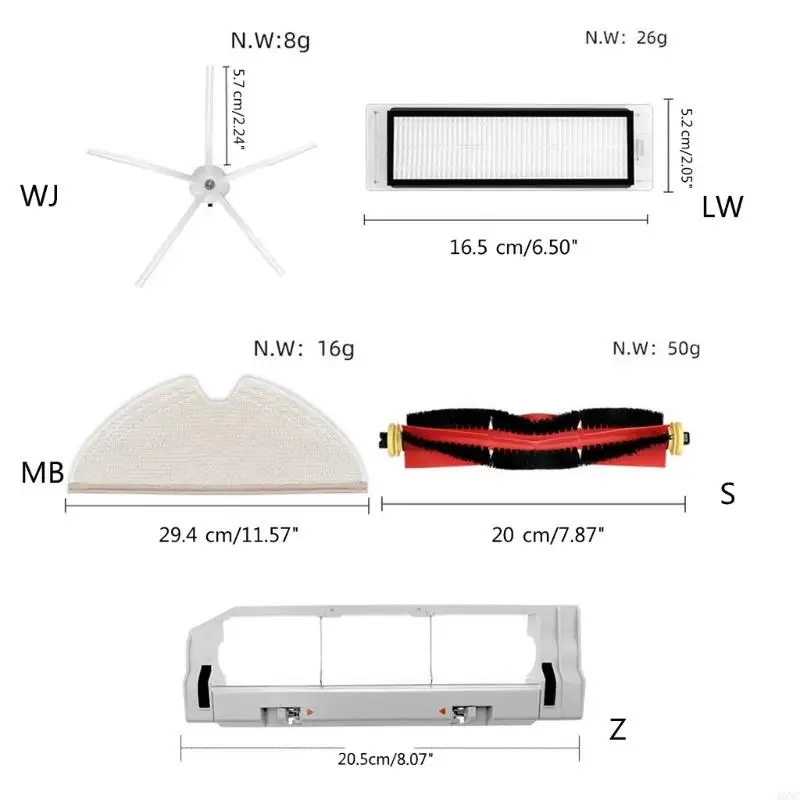 A0NCスイープロボットメインブラシホイールメインブラシカバーロボロックS6MAXV用モップパッド