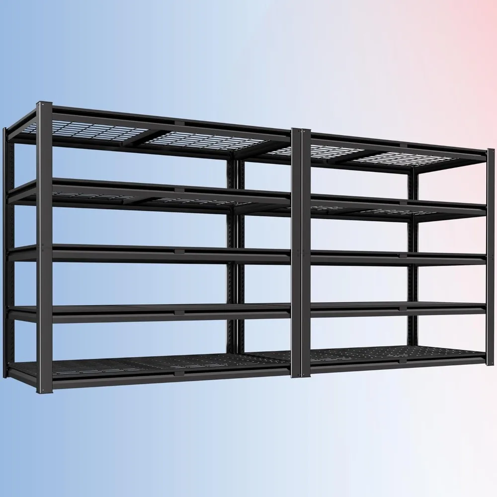 

72" H Heavy Duty Garage Shelving 2500 LBS 5 Tier Storage Shelves Adjustable Industrial Metal Wire Shelf Unit for Garag
