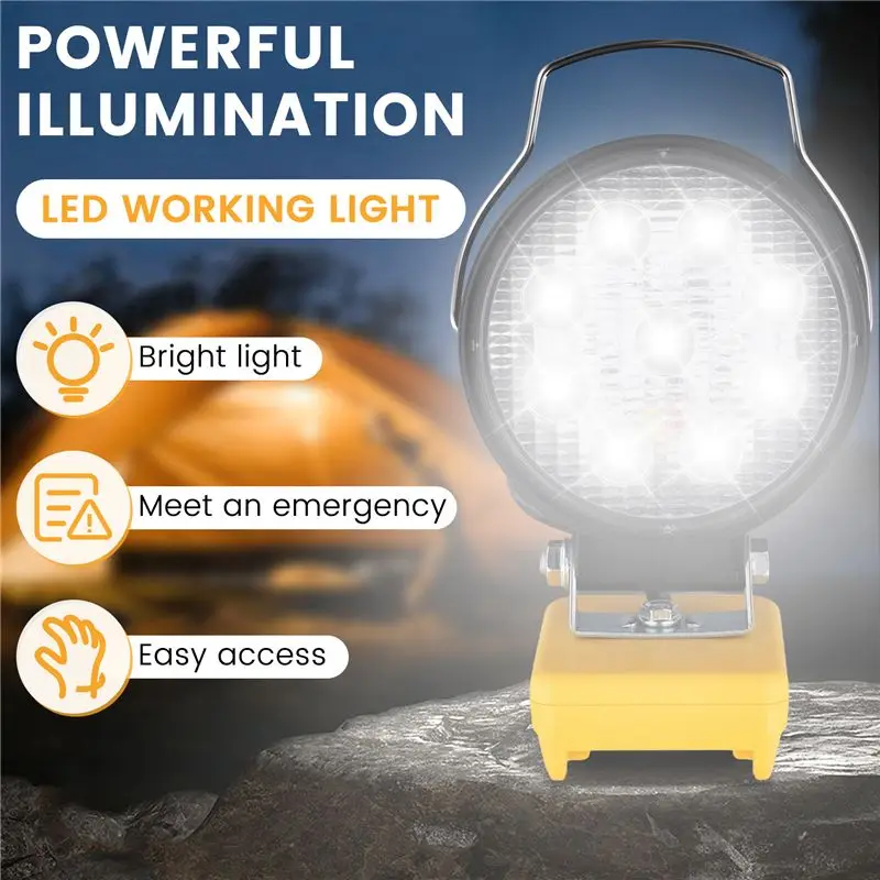 Must Have For 18V 20V Battery 4Inch 18W Work LED Light 6500K LED Outdoor Engineering Light