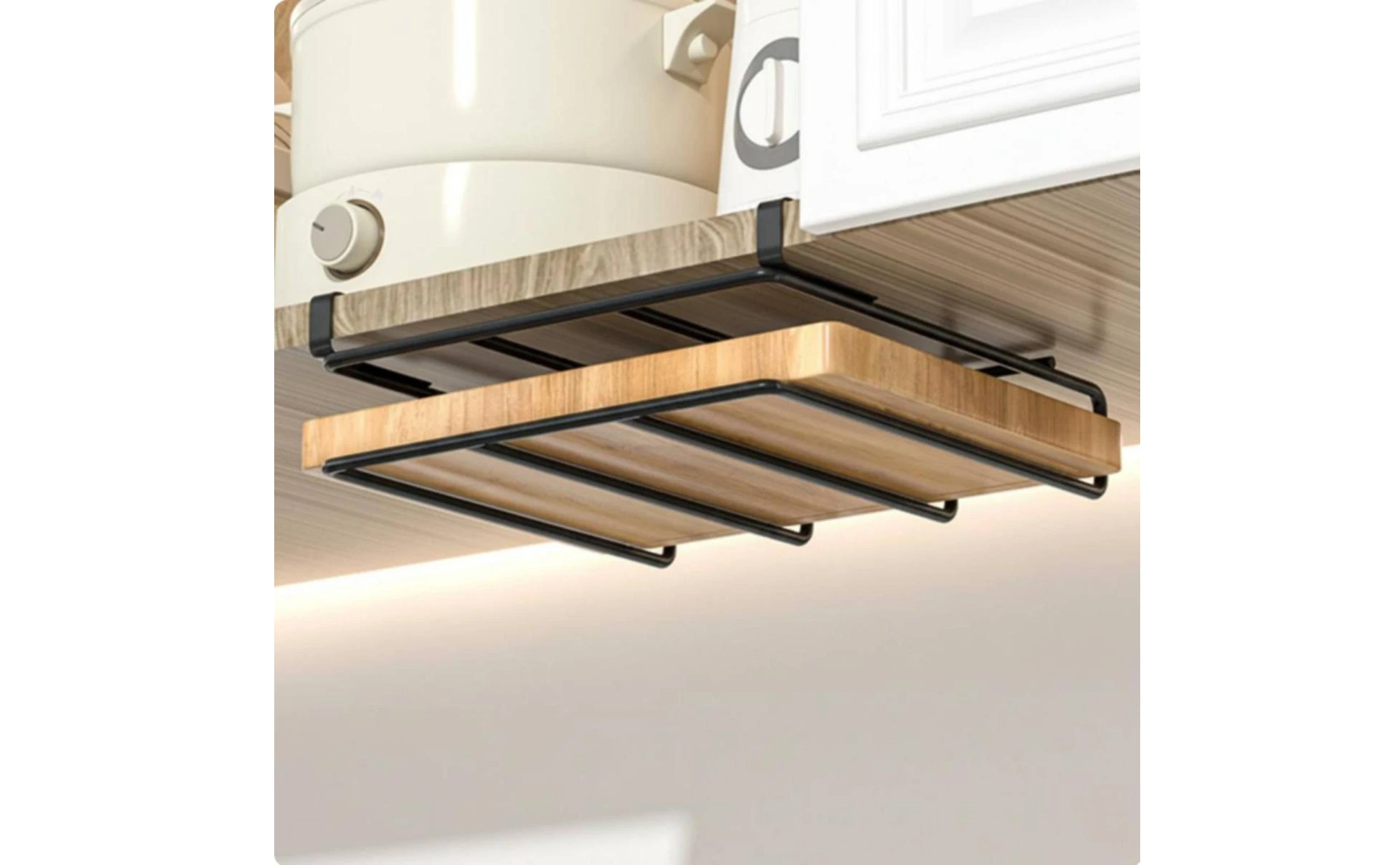 Under Cabinet Storage Rack Multifunctional Slide-Hook-on Organizer Hanging Cabinet Holder Installation-No Installation Required Under Cabinet Storage Rack Multifunctional Slide-Hook-on Organizer Hanging Cabinet Holder Installation-No Installation Required