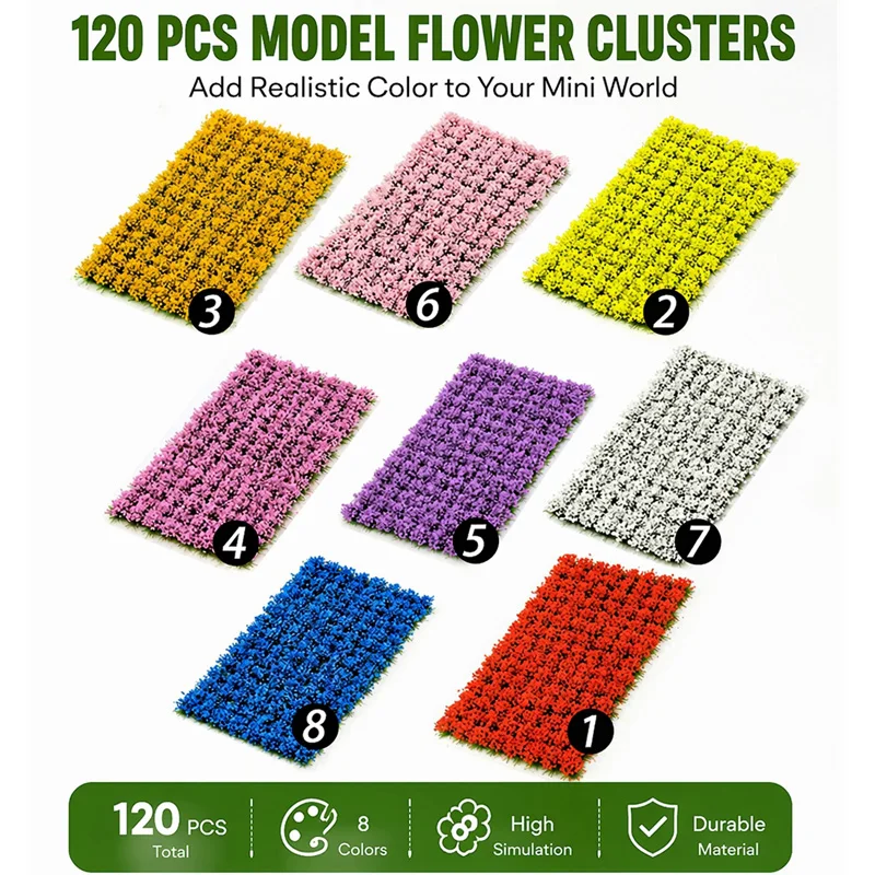 120pc Miniature Flower Grass Cluster Model DIY Building Sand Table Military Platform Plant Materials Micro Landscapes Diorama