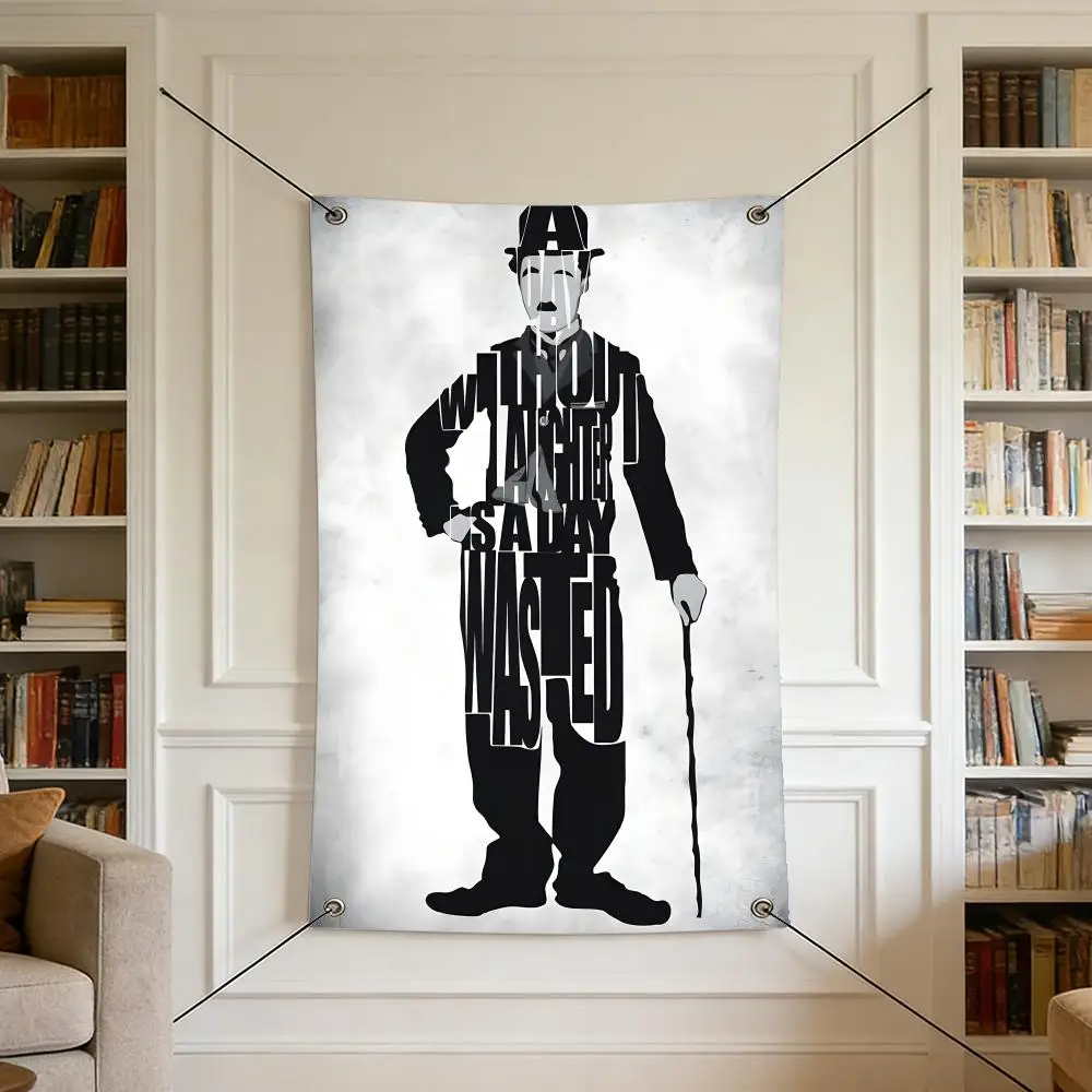 Celebrity C-Charlie C-Chaplin Flags Warm Home Flag 4 Grommets Wrinkle Free Indoor Outdoor