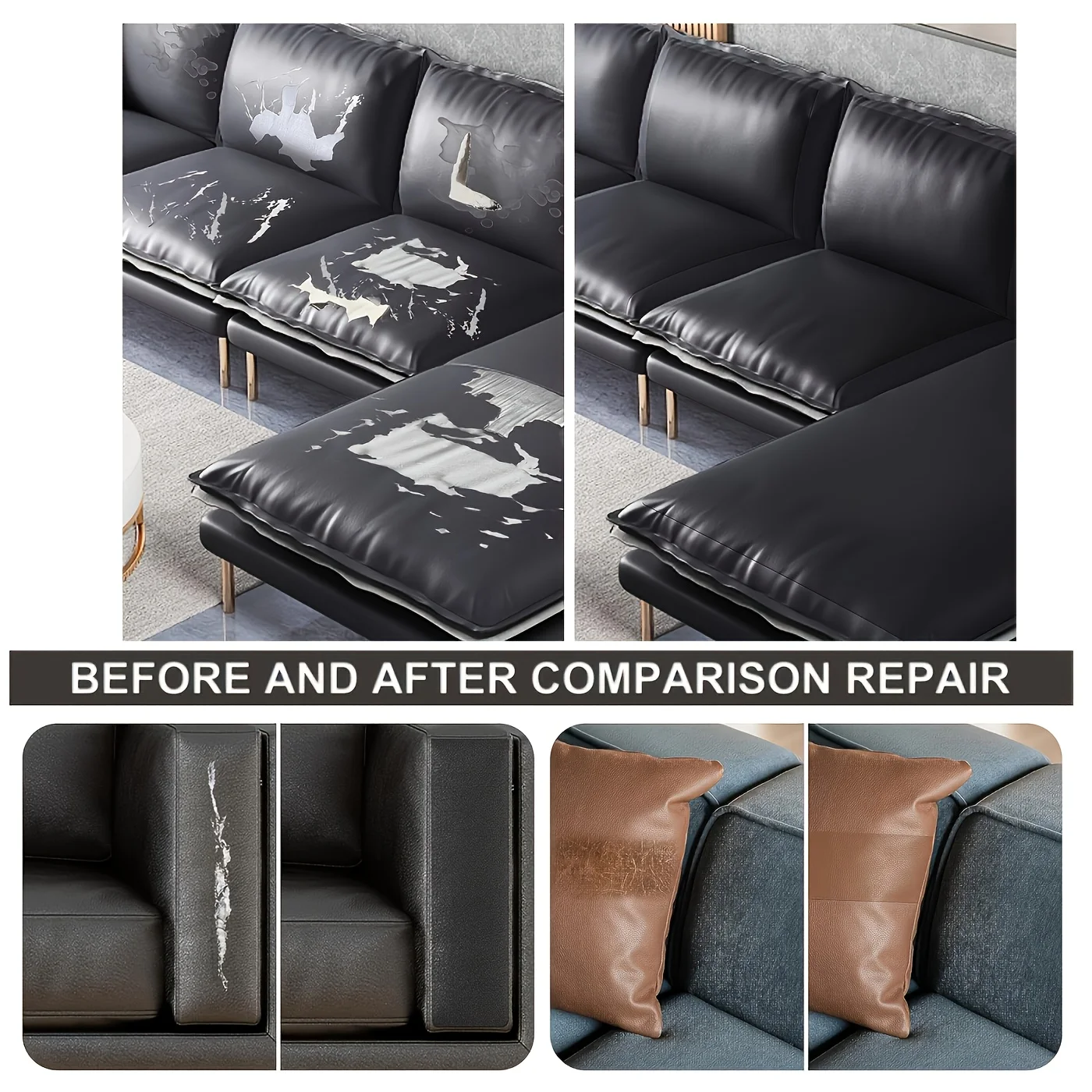 شريط رقعة إصلاح الجلد مقاس 3.1 بوصة × 60 بوصة، إصلاح جلد ذاتي اللصق متعدد الألوان، مناسب للأثاث والأرائك ومقاعد السيارة