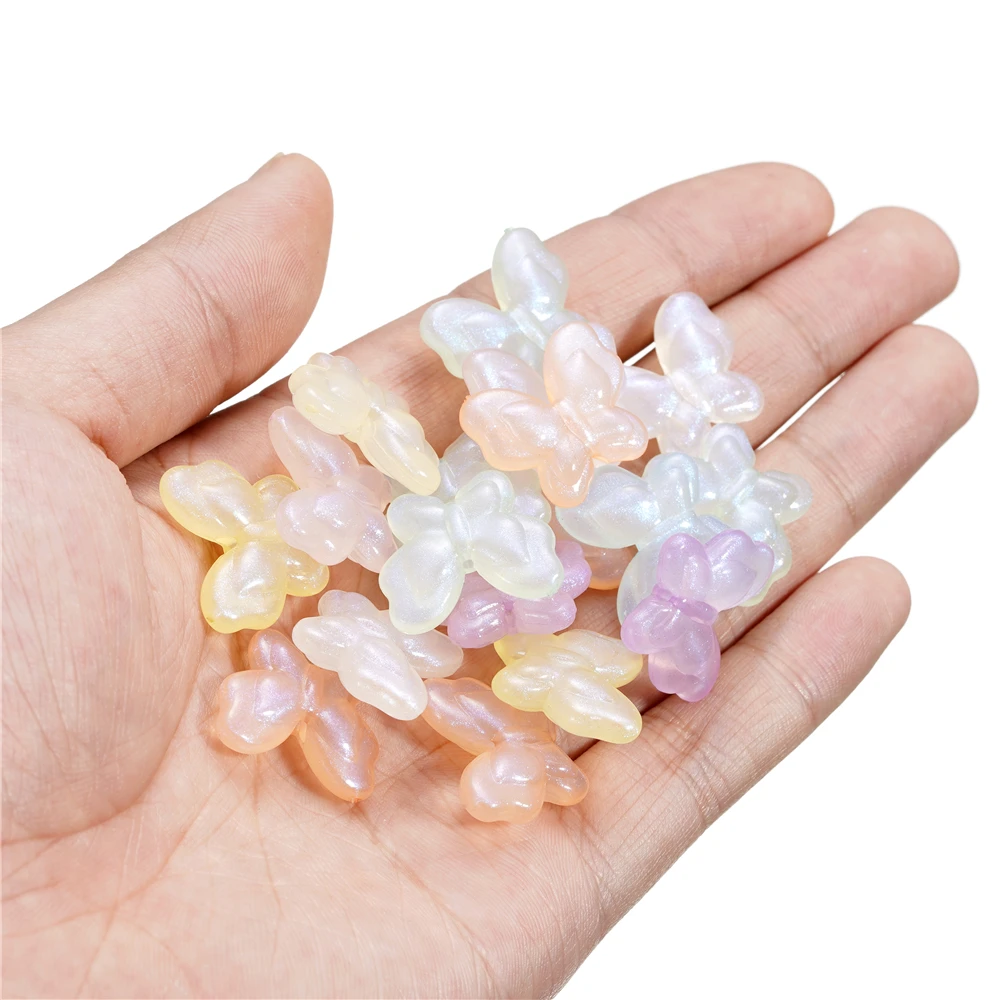 10Pcs/Lot Butterfly Spacer Beads Cute Acrylic Beads For Jewelry Making DIY Bracelet Necklace Earrings Charms Accessories